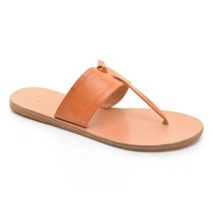 Ancient Greek Natural Leather Thong Slides Sandals 40